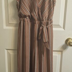 Sienna Sky Brown Striped Jumpsuit